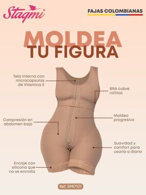 Faja con Bra Large SMI7121 Best Shaper Girdle Stagmi Everyday or Post-Operation!
